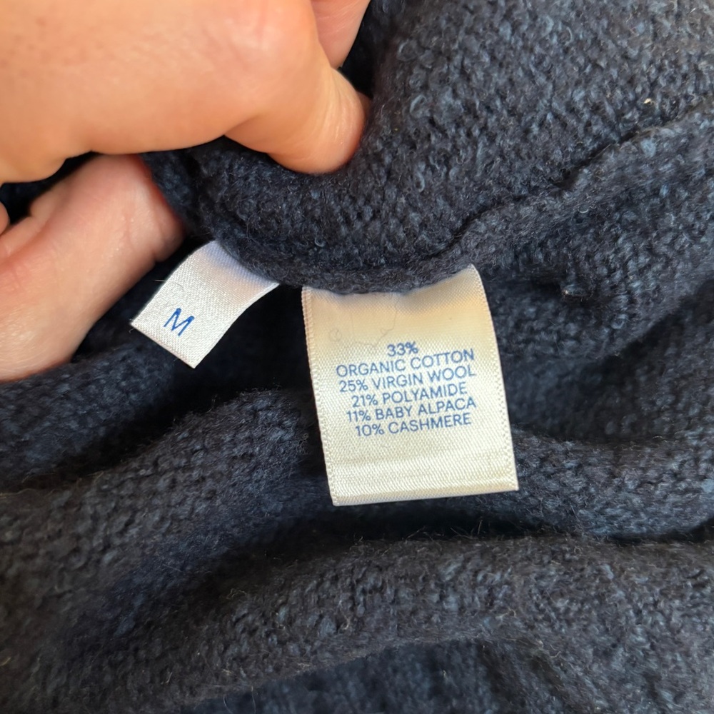 Raey Women's Navy Blue Cotton/Wool/Cashmere Blend Crew Oversized Sweater Size M - Picture 12 of 13